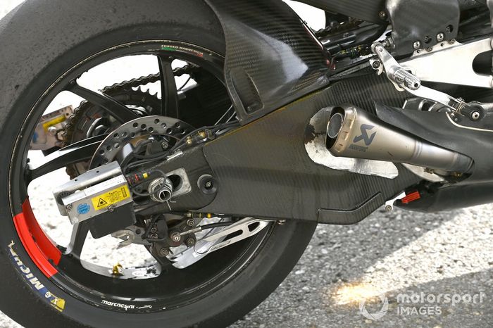 Detalle de la moto de Ducati Team