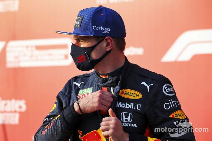Tercero Max Verstappen, Red Bull Racing en Parc Ferme