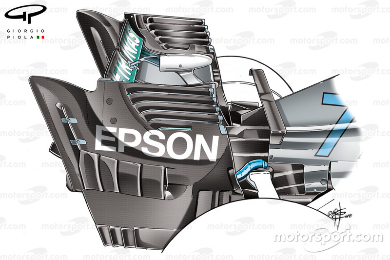 Dérives d'aileron arrière de la Mercedes W09, GP de Singapour
