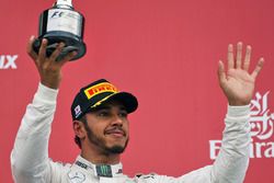 Lewis Hamilton, Mercedes AMG F1 celebra en el podium