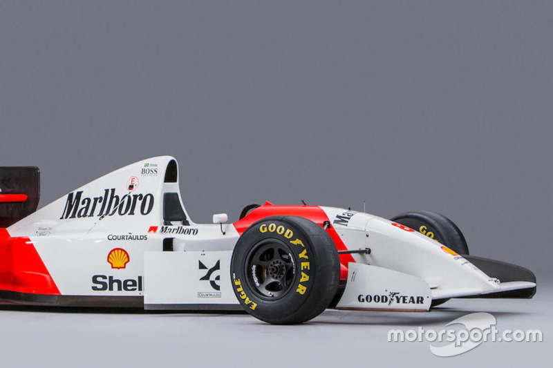 La McLaren-Cosworth Ford MP4/8A d'Ayrton Senna