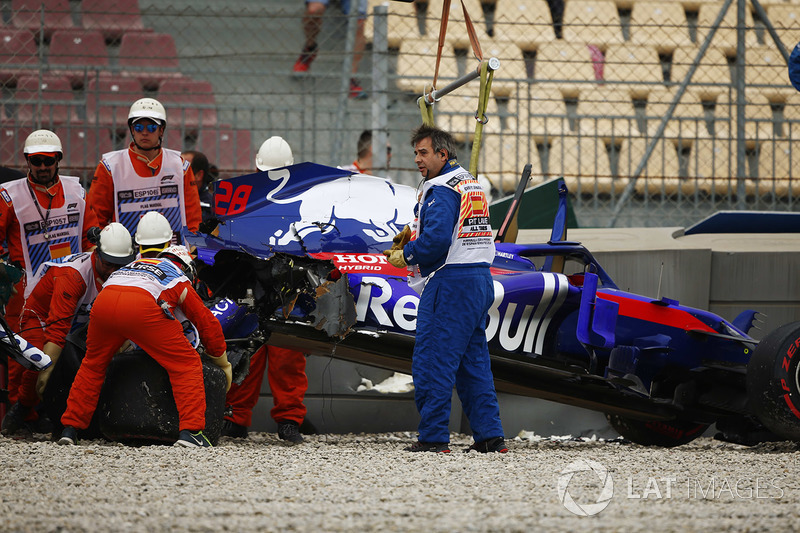 Hartley after his massive FP3 crash