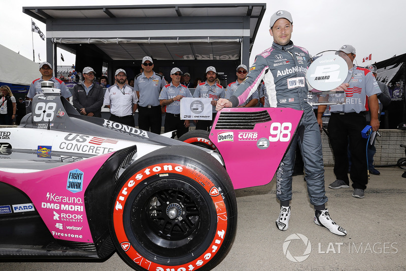 Marco Andretti, Herta - Andretti Autosport Honda celebrates winning the Verizon P1 Pole Award