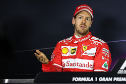 Sebastian Vettel, Ferrari lors de la conférence de presse