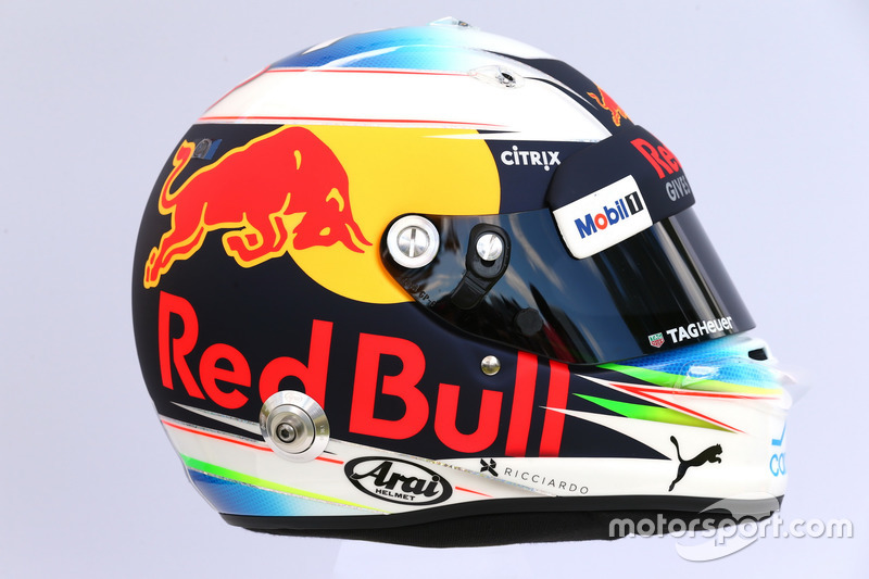 Le casque de Daniel Ricciardo, Red Bull Racing RB13