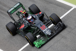 Jenson Button, McLaren MP4-31 salpicado de pintura