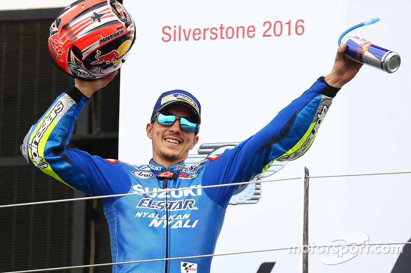 Podio: ganador de la carrera Maverick Viñales, del equipo Suzuki MotoGP