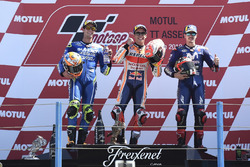 Podium: second place Alex Rins, Team Suzuki MotoGP, Race winner Marc Marquez, Repsol Honda Team, third place Maverick Viñales, Yamaha Factory Racing