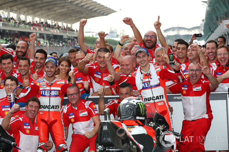 Race winner Andrea Dovizioso, Ducati Team, second place Jorge Lorenzo, Ducati Team