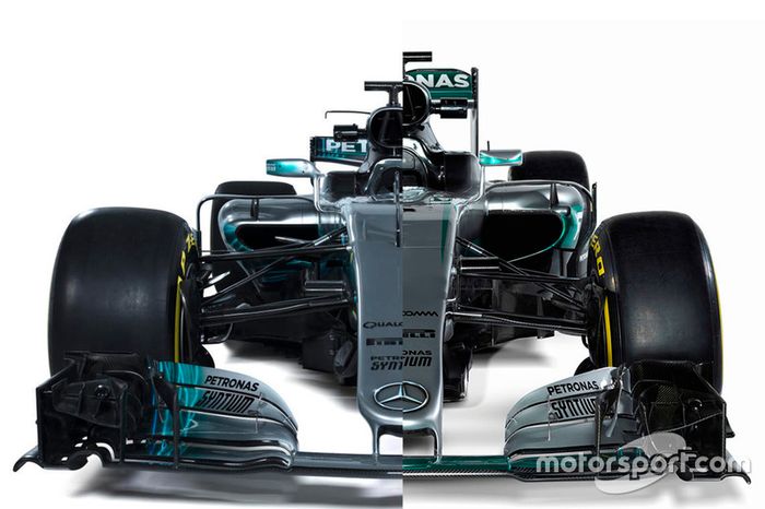 Comparación del Mercedes W07 y W08