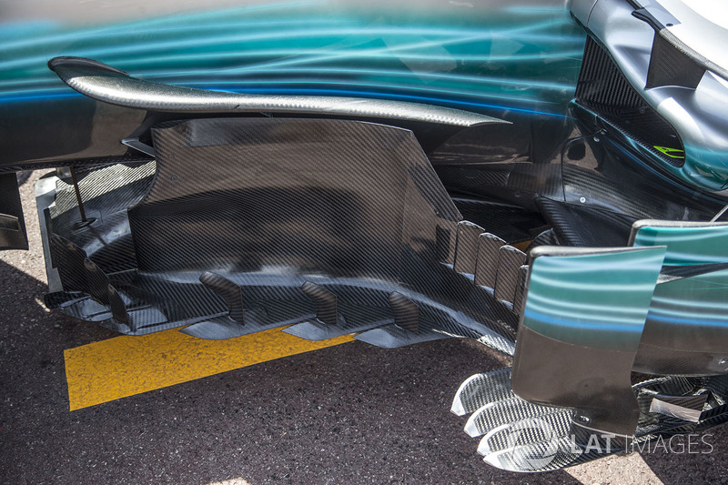 Mercedes-Benz F1 W08 Hybrid, detalle del bargeboard