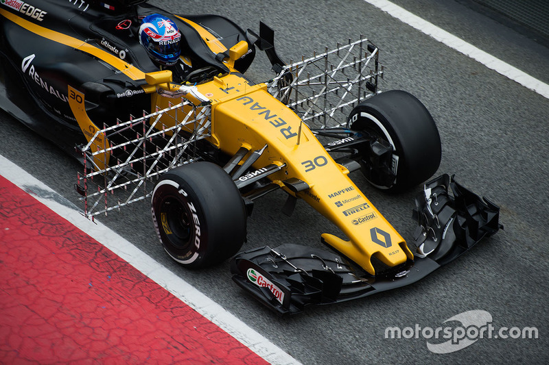 Jolyon Palmer, Renault Sport F1 Team RS17 avec des capteurs