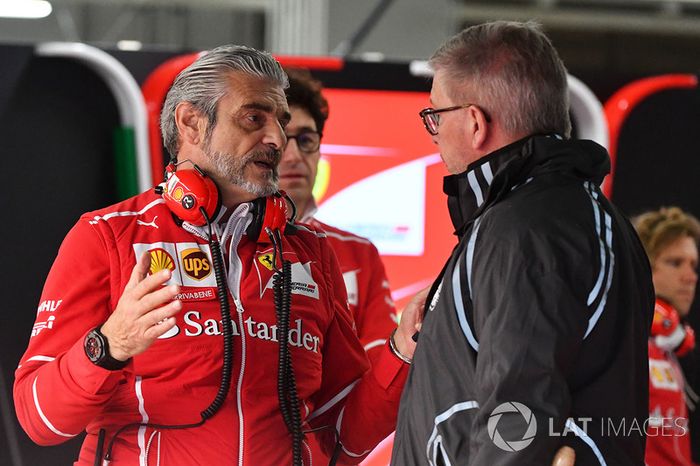 Maurizio Arrivabene, Team Principal Ferrari e Ross Brawn, Managing Director delf Motorsport Formula One