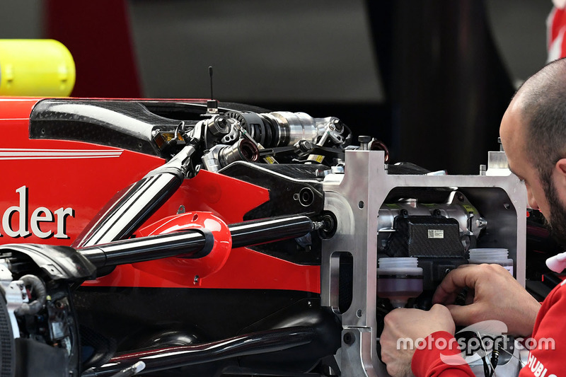 Détail de l'avant de la Ferrari SF70H