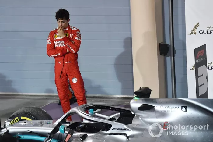 Charles Leclerc, Ferrari, 3° classificato, nel parco chiuso
