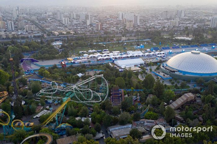 Vista aérea del circuito en Santiago