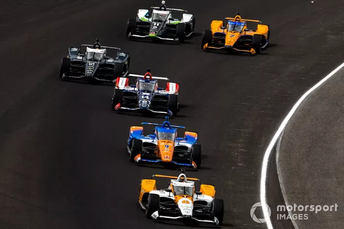 Felix Rosenqvist, Arrow McLaren Chevrolet, Scott Dixon, Chip Ganassi Racing Honda, Santino Ferrucci, A.J. Foyt Enterprises Chevrolet
