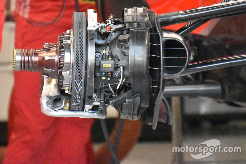 Detalle técnico del conjunto de freno Ferrari