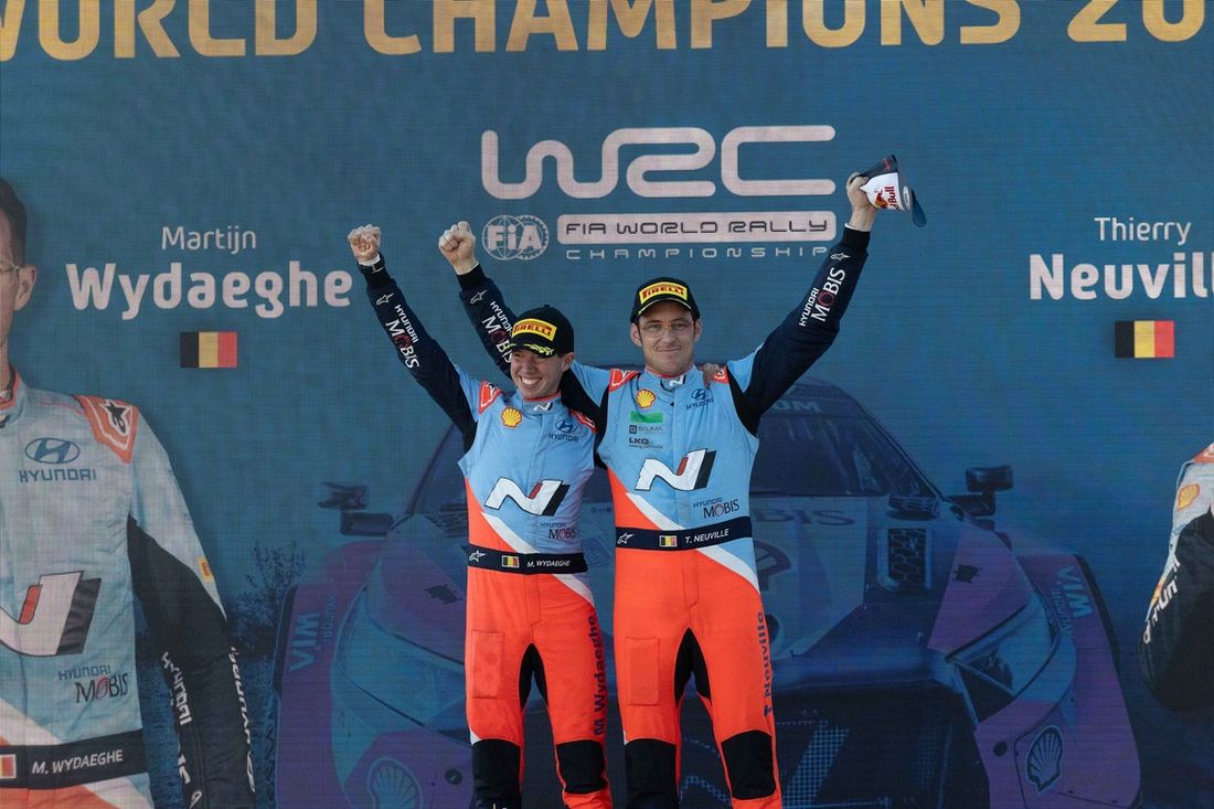 Campeón del Mundo Thierry Neuville, Martijn Wydaeghe, Hyundai World Rally Team Hyundai i20 N Rally1