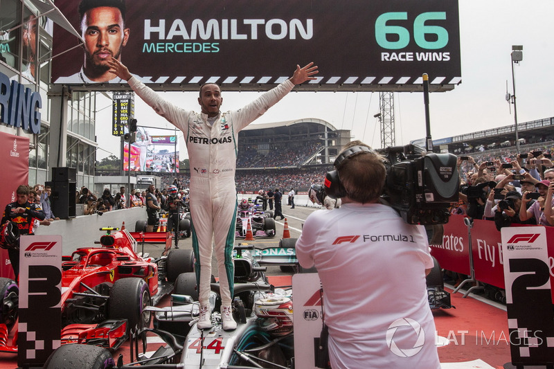 Lewis Hamilton, Mercedes-AMG F1 celebrates in parc ferme