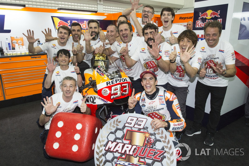 Worldchampion Marc Marquez, Repsol Honda Team celebrate with the team