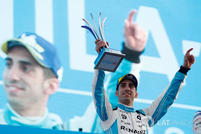 Sébastien Buemi, Renault e.Dams, en el podio