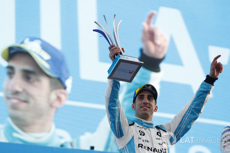 Sébastien Buemi, Renault e.Dams, on the podium