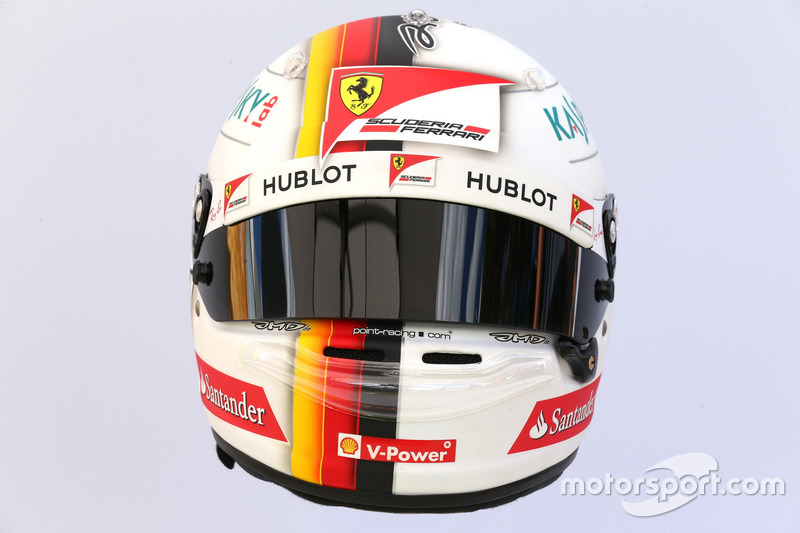 Le casque de Sebastian Vettel, Ferrari