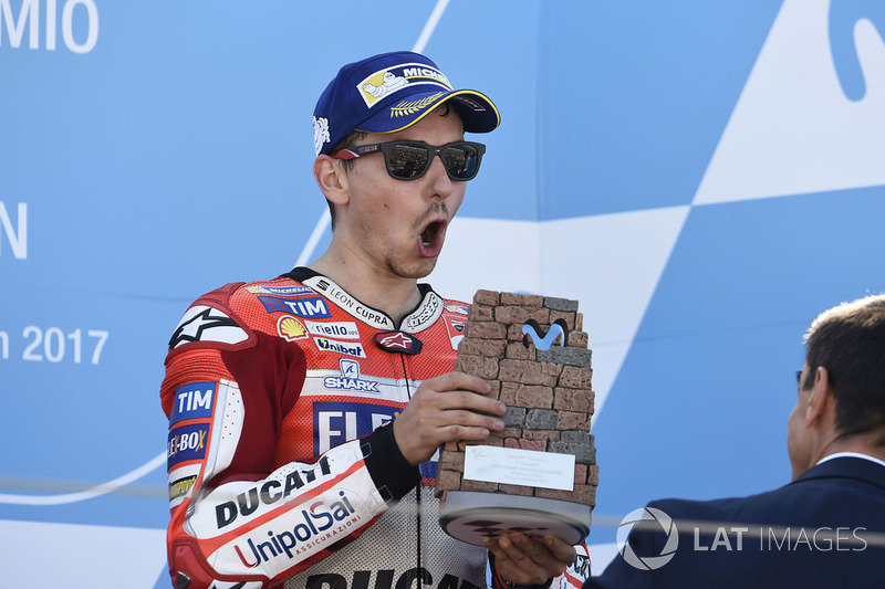 Podium MotoGP Aragon: posisi ketiga Jorge Lorenzo, Ducati Team