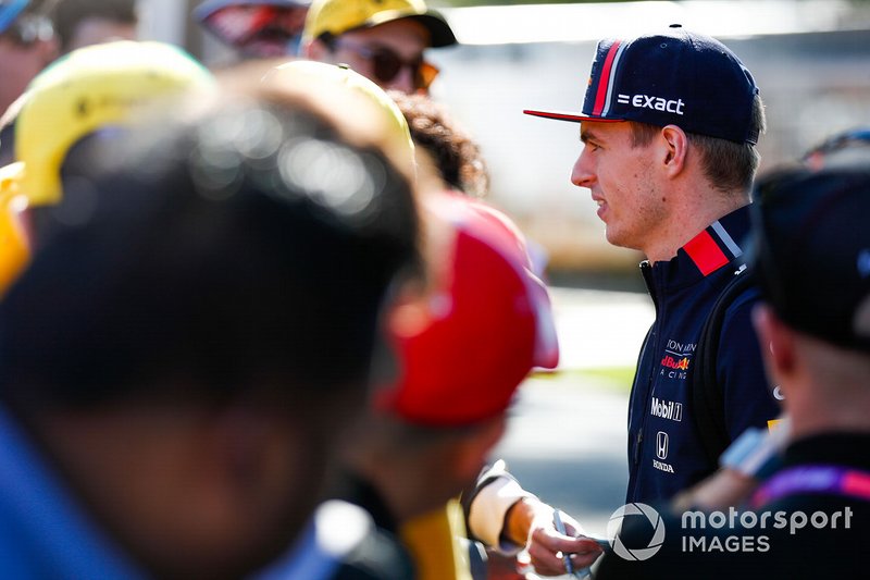 Max Verstappen, Red Bull Racing, talking to fans