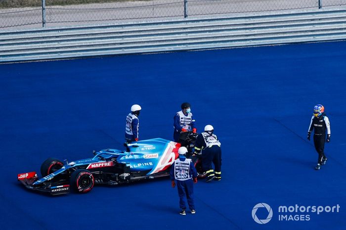 Fernando Alonso, Alpine A521, parado