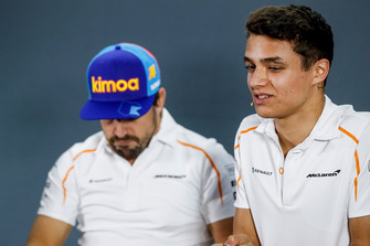 Fernando Alonso, McLaren and Lando Norris, McLaren in the press conference