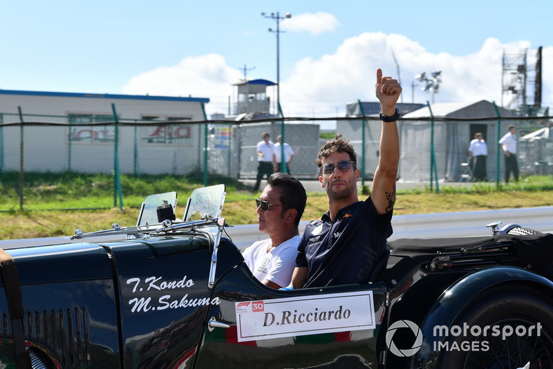 Daniel Ricciardo, Red Bull Racing en el desfile de pilotos