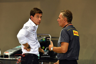 Toto Wolff, Mercedes AMG F1 Director of Motorsport and Toto Wolff, Mercedes AMG F1 Director of Motorsport and Mario Isola, Pirelli Sporting Director