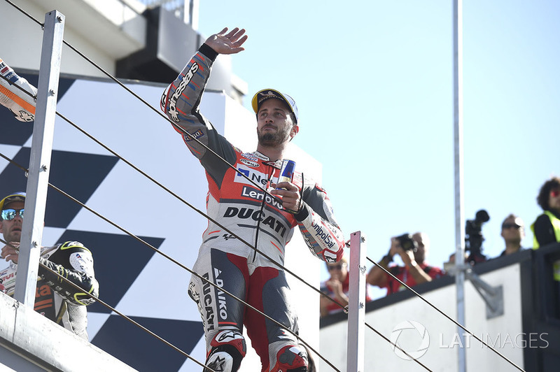 Podium: race winner Andrea Dovizioso, Ducati Team