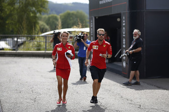 Sebastian Vettel, Ferrari running in paddock