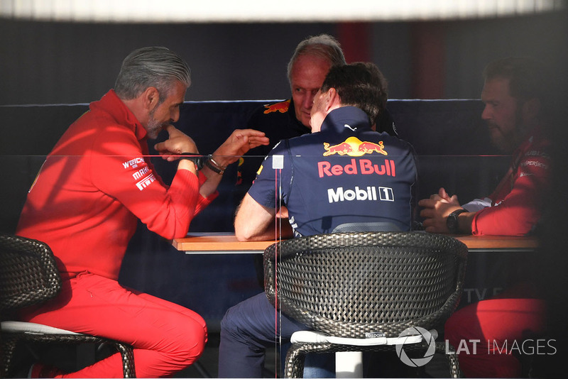 Maurizio Arrivabene, Ferrari, Dr Helmut Marko, Red Bull Motorsport, Christian Horner, Red Bull Racing és Gino Rosato, Ferrari