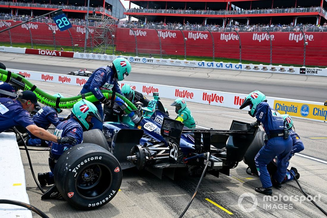 Marcus Ericsson, parada en boxes del Andretti Global Honda