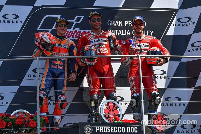 Podio: 1º Danilo Petrucci, Ducati Team, 2º Marc Marquez, Repsol Honda Team, 3º Andrea Dovizioso, Ducati Team
