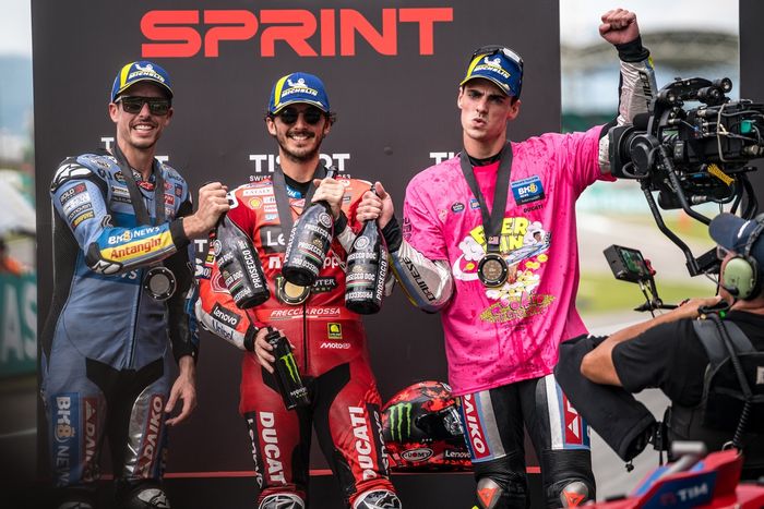 Fermin Aldeguer, Gresini Racing, Francesco Bagnaia, Ducati Team, Alex Marquez, Gresini Racing