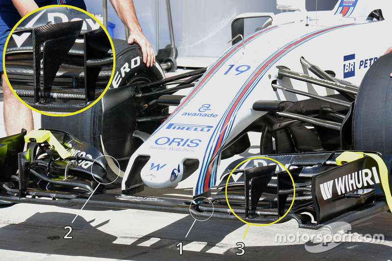 Williams FW38, dettaglio del naso e dell'ala anteriore