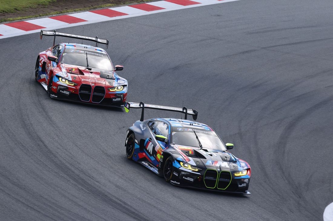 #46 Team WRT BMW M4 LMGT3: Ahmad Al Harthy, Valentino Rossi, Maxime Martin, #31 Team WRT BMW M4 LMGT3: Darren Leung, Sean Gelael, Augusto Farfus.
