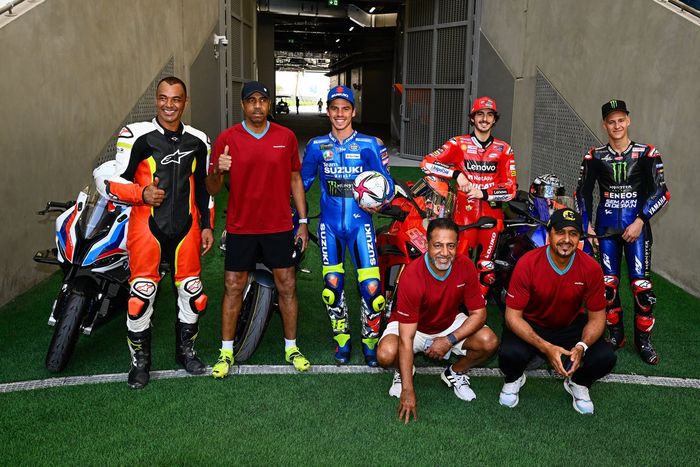 Cafu, former professional footballer, Joan Mir, Team Suzuki MotoGP, Francesco Bagnaia, Ducati Team, Fabio Quartararo, Yamaha Factory Racing