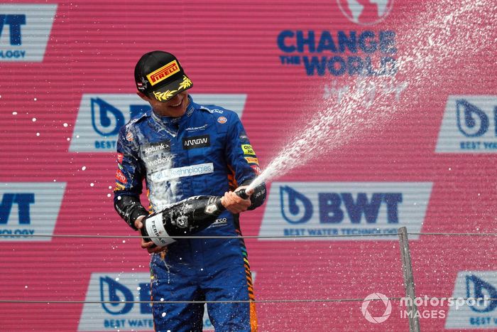 Podio: tercer lugar Lando Norris, McLaren