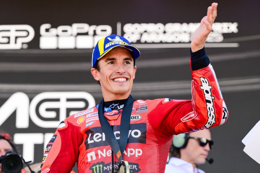 Ganador de la carrera Marc Márquez, equipo Ducati
