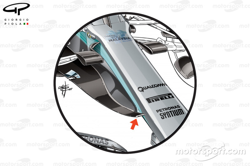 Mercedes W08 nuovo naso, GP della Malesia