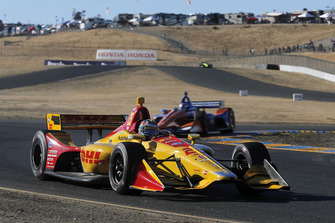 Ryan Hunter-Reay, Andretti Autosport Honda, Scott Dixon, Chip Ganassi Racing Honda