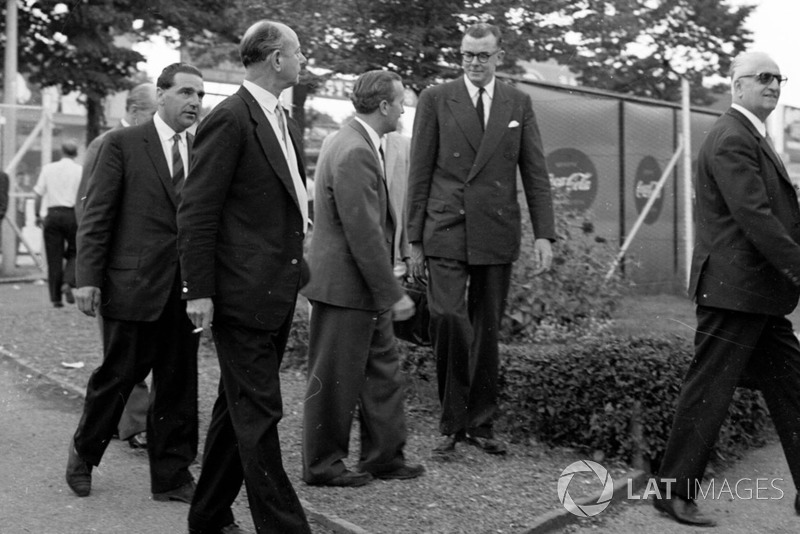 Team bosses John Cooper, Cooper Car Co., Raymond Mays, BRM, Colin Chapman, Team Lotus, Lofty England, Aston Martin and Enzo Ferrari, Scuderia Ferrari 