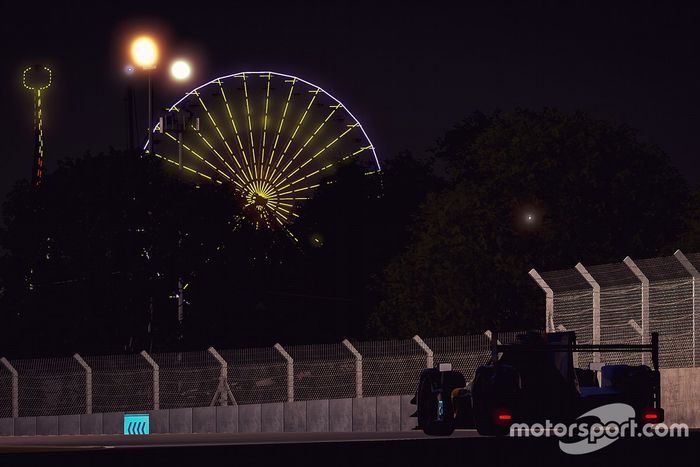 Acción de carrera en la noche