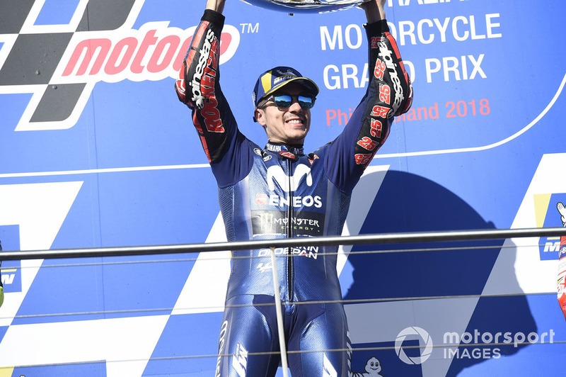 Podio: ganador de la carrera Maverick Viñales, Yamaha Factory Racing